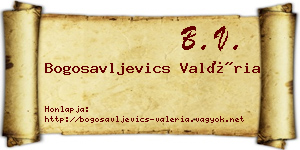 Bogosavljevics Valéria névjegykártya